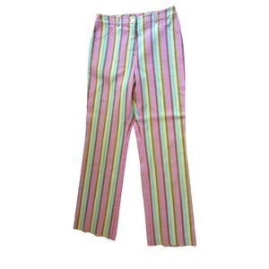 Vintage St John Sport Pastel Colors Striped High Waisted Pants in Size 6